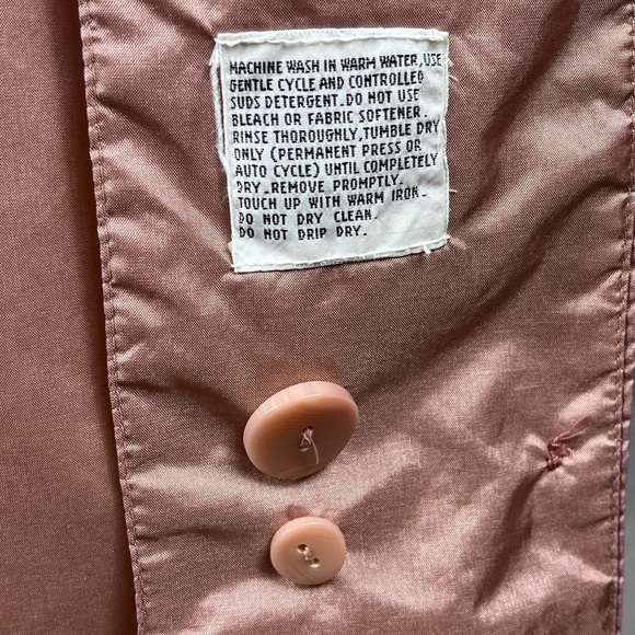 NEW Vintage 1980s The Totes Coat Mauve Trench Coat Womens Size 8 - Picture 7 of 8